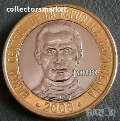 5 песо 2008, Доминиканска република, снимка 1