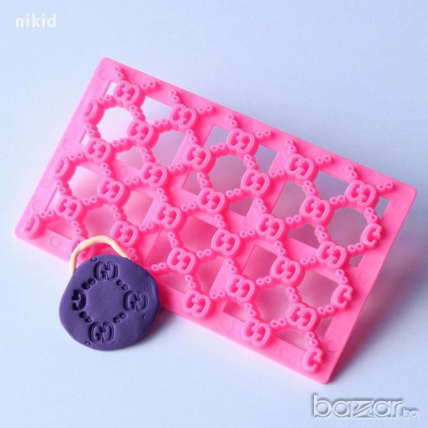 GD Гучи лого форми резец борд мрежа ограда решетка за украса и декор на торти фондан борд, снимка 1