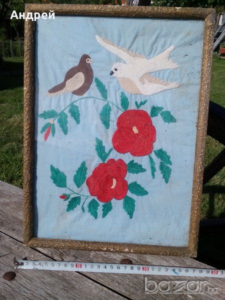 Старинна Бродирана картина, снимка 1