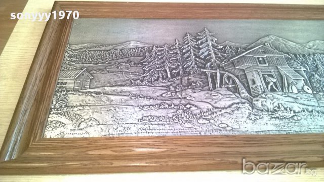 Rein zinn 100x45см картина-дърво и метал-внос швеицария, снимка 2 - Антикварни и старинни предмети - 16705801
