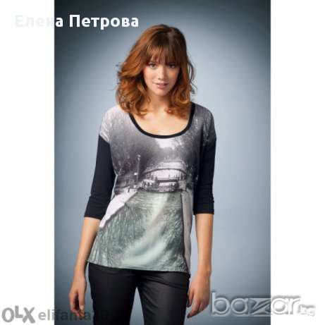 Нова уникална блуза в черно и бяло 34/36размер, снимка 1 - Тениски - 17805726