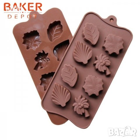 8 дълбоки листа силиконов молд форма фондан торта тесто шоколад глина гипс сапун украса
