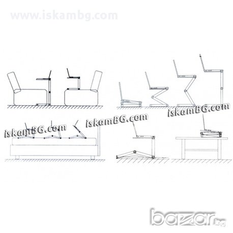 Алуминиева масичка за леглло Т8 - КОД 0715, снимка 10 - Лаптоп аксесоари - 13468083