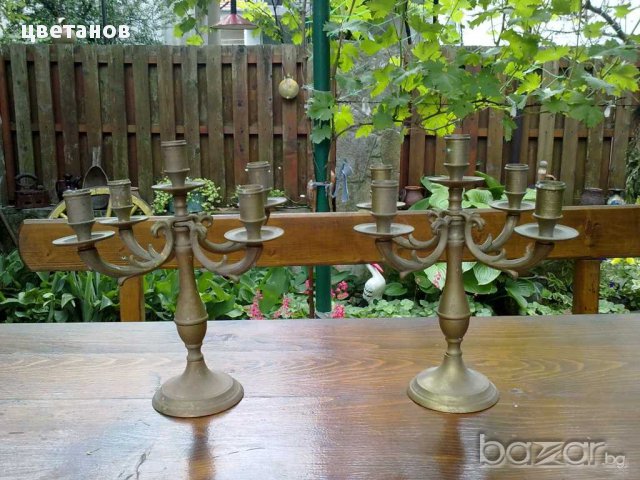 бронзови барокови свешници 5ца