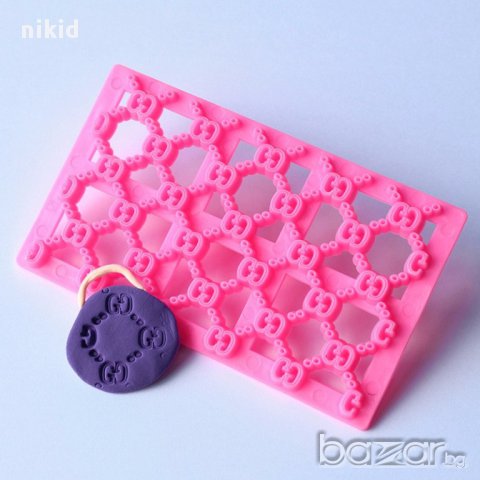 GD Гучи лого форми резец борд мрежа ограда решетка за украса и декор на торти фондан борд