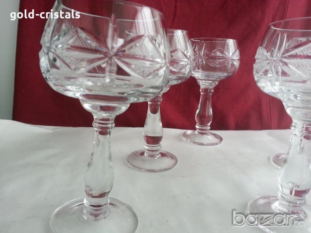 кристални чаши Моника ромб, снимка 2 - Антикварни и старинни предмети - 20839863
