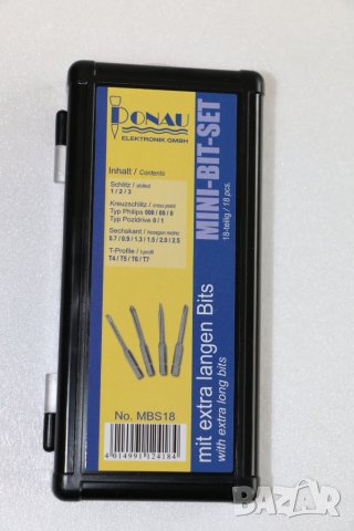фини накрайници за отвертки DONAU 18бр /35 мм/ и държач, нови, немски, внос от Германия. , снимка 2 - Отвертки - 25957442