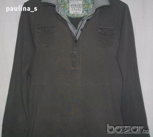 Дамска блуза "Esprit" с двойна яка / памучна блуза с избелващ ефект, снимка 2 - Блузи с дълъг ръкав и пуловери - 14016242