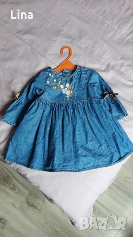 Дънкова бебешка рокля