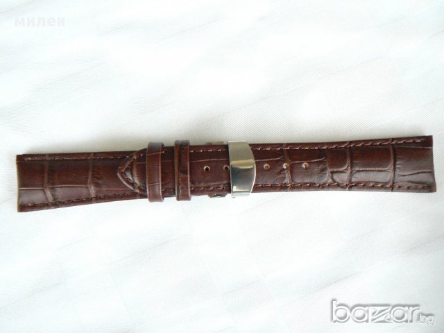 Кожена кафява каишка 22мм, снимка 7 - Други - 11224969