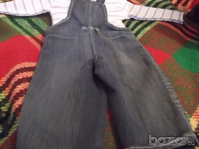 1025000012: Дънков гащеризон и блузка - 12,50лв, снимка 2 - Бебешки гащеризони - 7740005