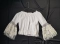 Продавам бяла блуза с дантелени ръкави Danaya Fashion, снимка 3