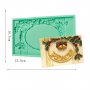 коледна рамка картичка новогодишен коледен силиконов молд форма калъп декор украса фондан , снимка 1 - Форми - 15148567
