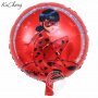 Калинката  miraculous ladybug кръгъл фолио фолиев балон хелий или въздух, снимка 1