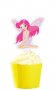 Розова фея пеперуда 25 бр картон топери за кексчета мъфини торта рожден ден украса, снимка 1 - Други - 22451224