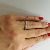 Сребърен пръстен с бели циркони   - сребро проба 925, снимка 3 - Пръстени - 23515764