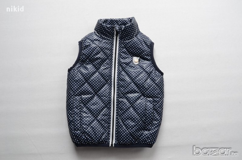 детска грейка елек синя на точки, снимка 1