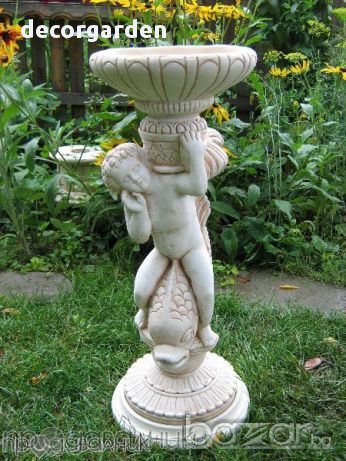 53. Градинска поставка/кашпа Момченце с рибка, снимка 1