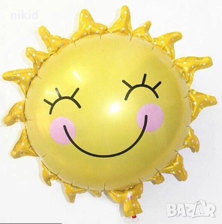  Слънце усмивка фолио фолиев балон хелий и въздух, снимка 1