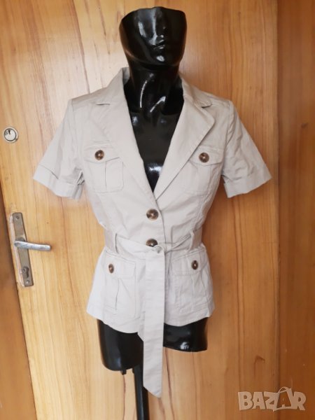 Бежово сако с къс ръкав и колан H&М С, снимка 1