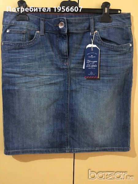 Дънкова пола до коляното TOM TAILOR, снимка 1