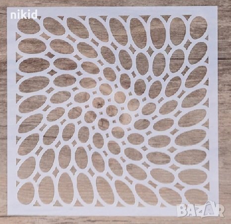 3d Елипси квадратен стенсил шаблон спрей за торта украса кекс декорация с пудра захар и боя, снимка 1