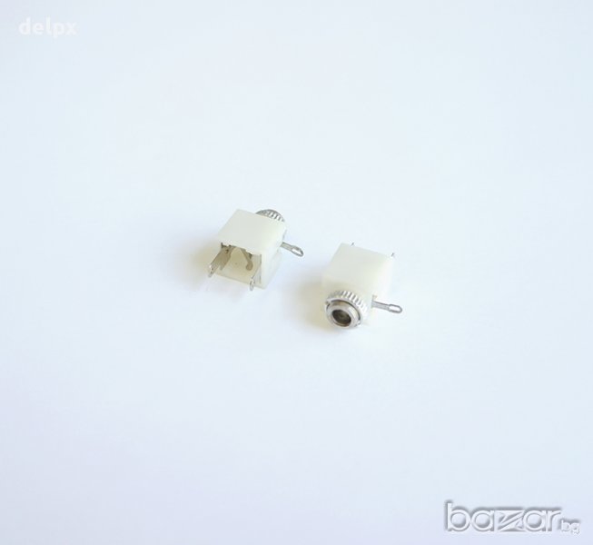 Букса за панелен монтаж бяла STEREO 3,5mm JACK(ж), снимка 1