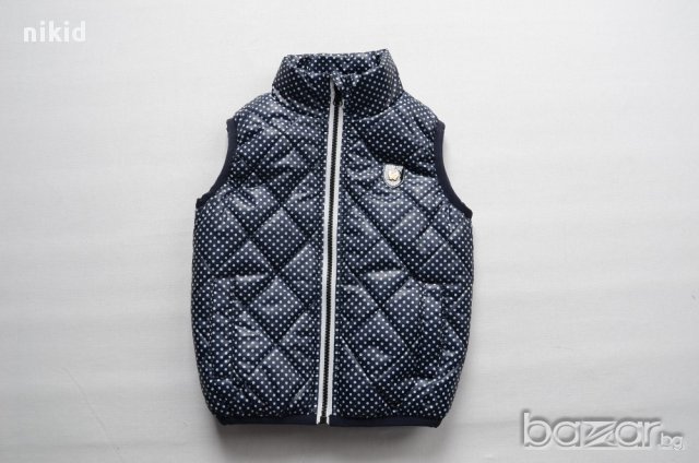 детска грейка елек синя на точки