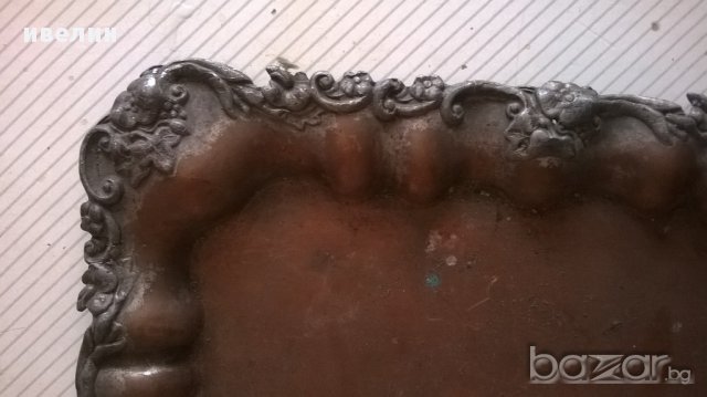 антикварна бронзова табла,поднос, снимка 5 - Антикварни и старинни предмети - 17532252