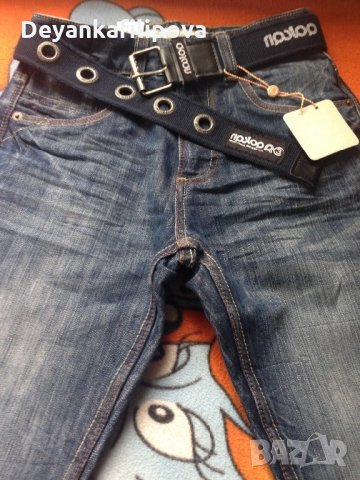 Нови маркови дънки намачкан ефект 10-11г