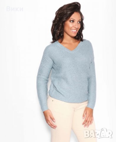 Пуловер с V-образен гръб, снимка 2 - Блузи с дълъг ръкав и пуловери - 24413770
