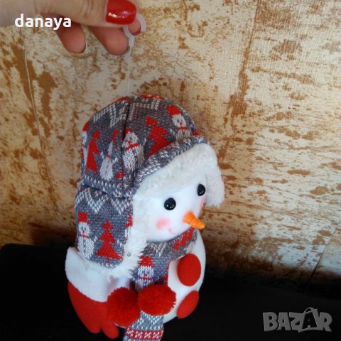 Коледна фигура Снежен човек с шапка шал и ръкавички H16см, снимка 9 - Декорация за дома - 23220805