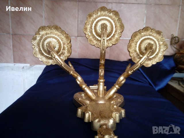 стар бронзов аплик, снимка 2 - Осветление - 21627177