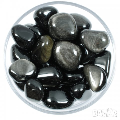 Сребрист обсидиан, Obsidian silvershine, Полускъпоценен камък  сребрист обсидиан, снимка 1 - Колекции - 23305463
