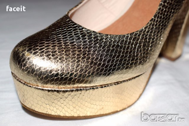 ROOTS! - 100% Оригинални страхотни дамски обувки на ток от Норвегия / Златисти / Блестящи / Луксозни, снимка 17 - Дамски обувки на ток - 17279016