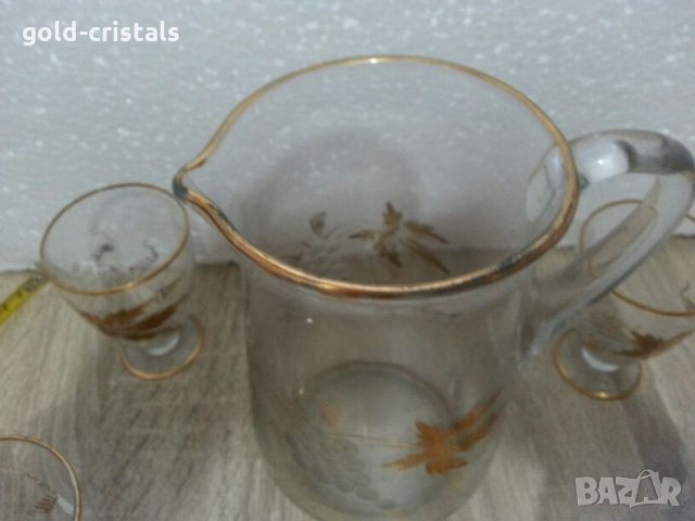 Ретро стъклени  чаши и кана , снимка 10 - Антикварни и старинни предмети - 22743899