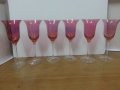 Сервиз чаши за вино цветно стъкло, снимка 1
