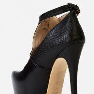 Намаление!Високи обувки - еко и крокодилска кожа, снимка 2 - Дамски обувки на ток - 10499298