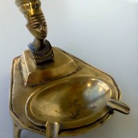 Нефертити - пепелник от месинг, снимка 3 - Антикварни и старинни предмети - 25594330