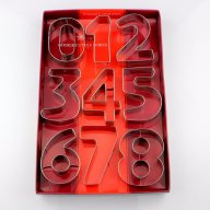 0-9 кутия сет огромни числа цифри метални резци форми за торта украса декор фондан тесто шоколад, снимка 1 - Форми - 17197934