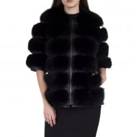Дамско палто от лисица черно, снимка 3 - Палта, манта - 20450315