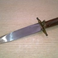 Стар нож индия-30см-дърво/метал/месинг-внос швеицария, снимка 8 - Ножове - 17807533