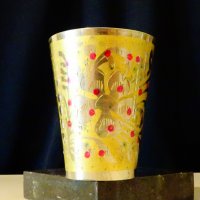 Старинна бронзова чаша,декорирана. , снимка 1 - Чаши - 25691390