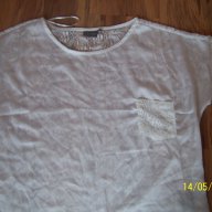 нова бяла лятна блузка с дантелен прозрачен гръб на sity life-размер-л-хл , снимка 3 - Тениски - 7407792
