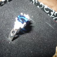 Пръстен сребърно покритие със син кристал, снимка 2 - Пръстени - 17626640