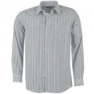 Разпродажба! Мъжка риза с дълъг ръкав - синьо райе, снимка 1 - Ризи - 7062955