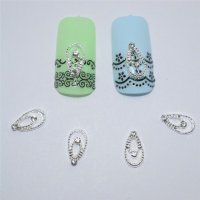 капка с камъчета диамантчета сребристо бижу декорация за нокти маникюр, снимка 1 - Други - 21514573