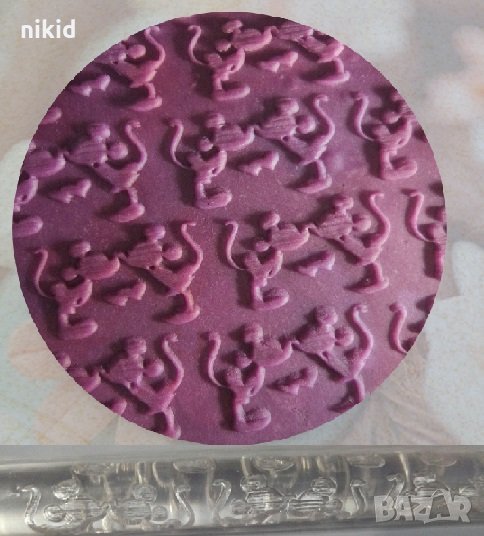 Мики Маус и Мини Маус Целувка Прозрачна релефна текстурна точилка за фондан украса торта сладки, снимка 1