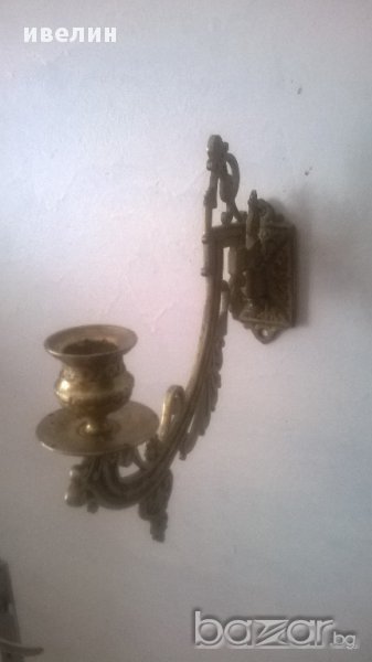 бронзов свещник за пиано,стена, снимка 1