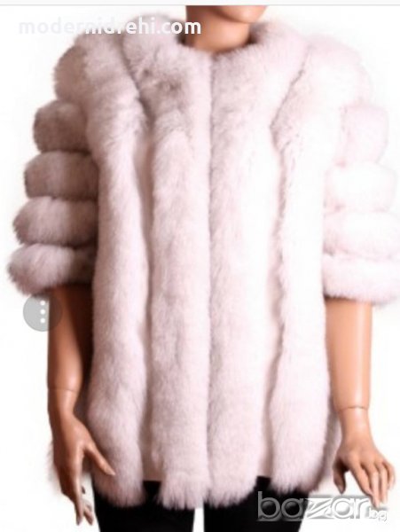 Дамско палто от лисица елегантно розово, снимка 1